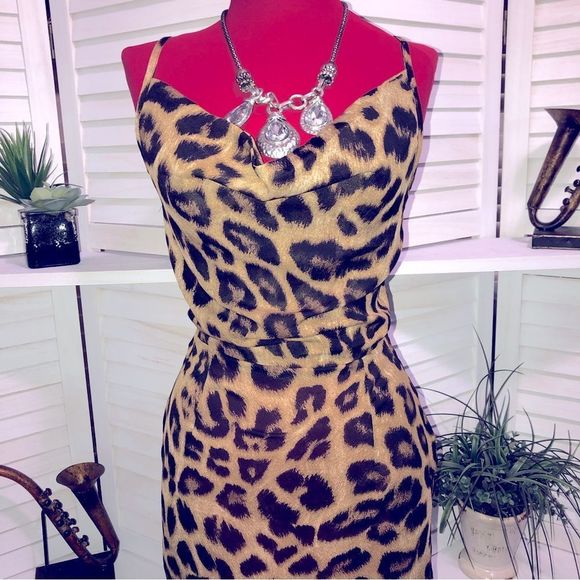 NWT animal print cocktail party dress Sz S - Picture 6 of 9